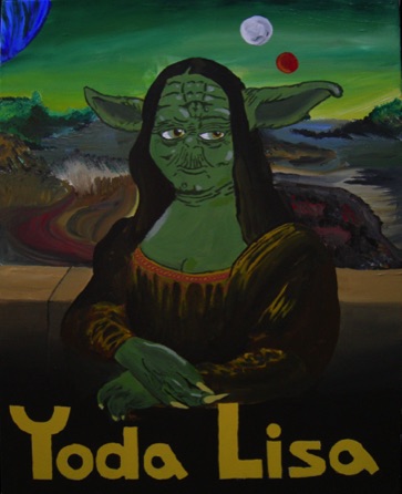 Yoda Lisa
acrylics on canvas 24"x38"
$1,500