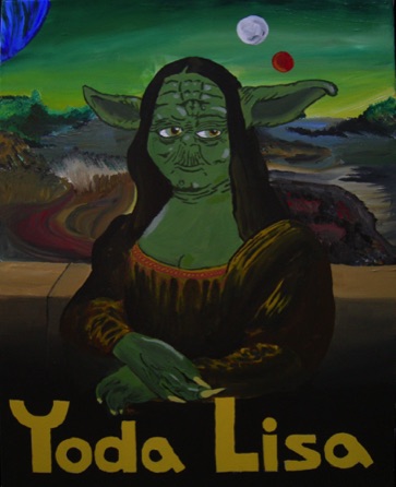 Yoda Lisa
acrylics on canvas 24"x38"
$1,500 Yoda Lisa
acrylics on canvas 24"x38"
$1,500
